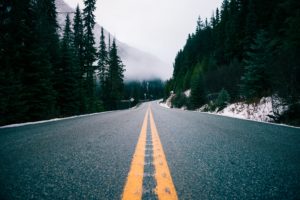 Road covered in black ice