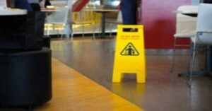 slippery sign on the floor